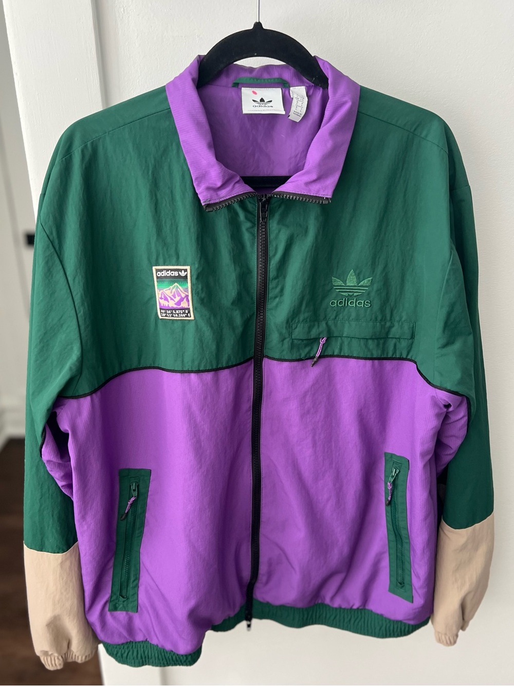 Retro Adidas Original Purple/Green/Beige Jacket